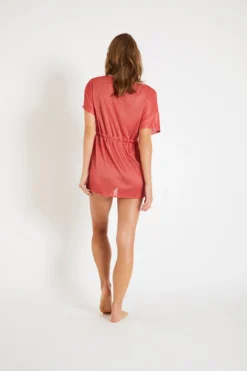 Tunique De Plage Courte Couleur Corail Brillante MILDAÉ ALACADEZA -Maillots de bain femme Soldes 20e mildae alacadez zfj23 dos