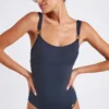 Maillot De Bain Une Pièce Bleu Marine JOVANIE CABOURG