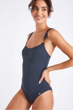 Maillot De Bain Une Pièce Bleu Marine JOVANIE CABOURG -Maillots de bain femme Soldes 21e jovanie cabourg 41k06 dev1