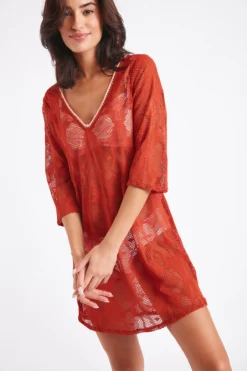 Tunique De Plage Ajourée Paprika BADAMI VANILLIER