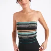 Maillot De Bain Une Pièce Bustier Noir Et Rayé ISABEL ONDURA