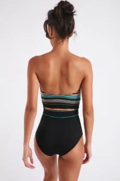 Maillot De Bain Une Pièce Bustier Noir Et Rayé ISABEL ONDURA -Maillots de bain femme Soldes 22e isabel ondura zha01 dos