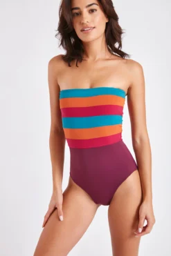 Maillot De Bain Une Pièce Bustier Coloré LEONIE OSTEA -Maillots de bain femme Soldes 22e leonie ostea 41n95 dev2