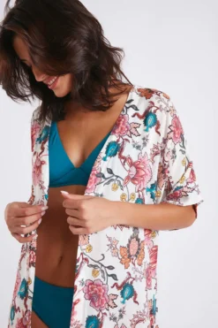 Robe De Plage écrue Imprimé Floral LISLORA VOILERLEA -Maillots de bain femme Soldes 22e lislora voilerl zhj11 dev2