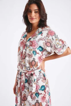 Robe De Plage écrue Imprimé Floral LISLORA VOILERLEA -Maillots de bain femme Soldes 22e lislora voilerl zhj11 dev3