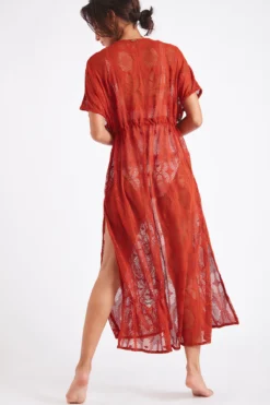 Tunique De Plage Longue Paprika LIZAE VANILLIER 11 Tunique De Plage Longue Paprika LIZAE VANILLIER -Maillots de bain femme Soldes 22e lizae vanillier jrd68 dos