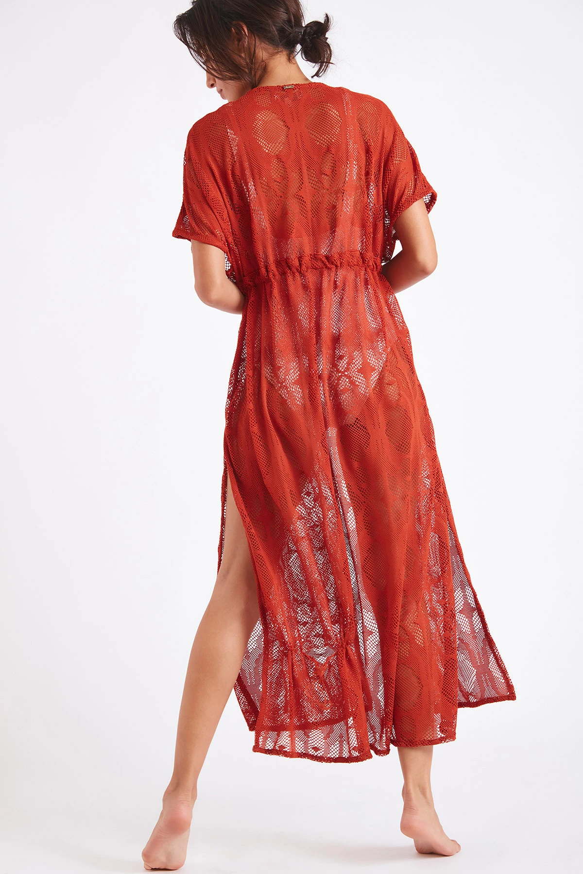 Tunique De Plage Longue Paprika LIZAE VANILLIER 5 Tunique De Plage Longue Paprika LIZAE VANILLIER – Image 5