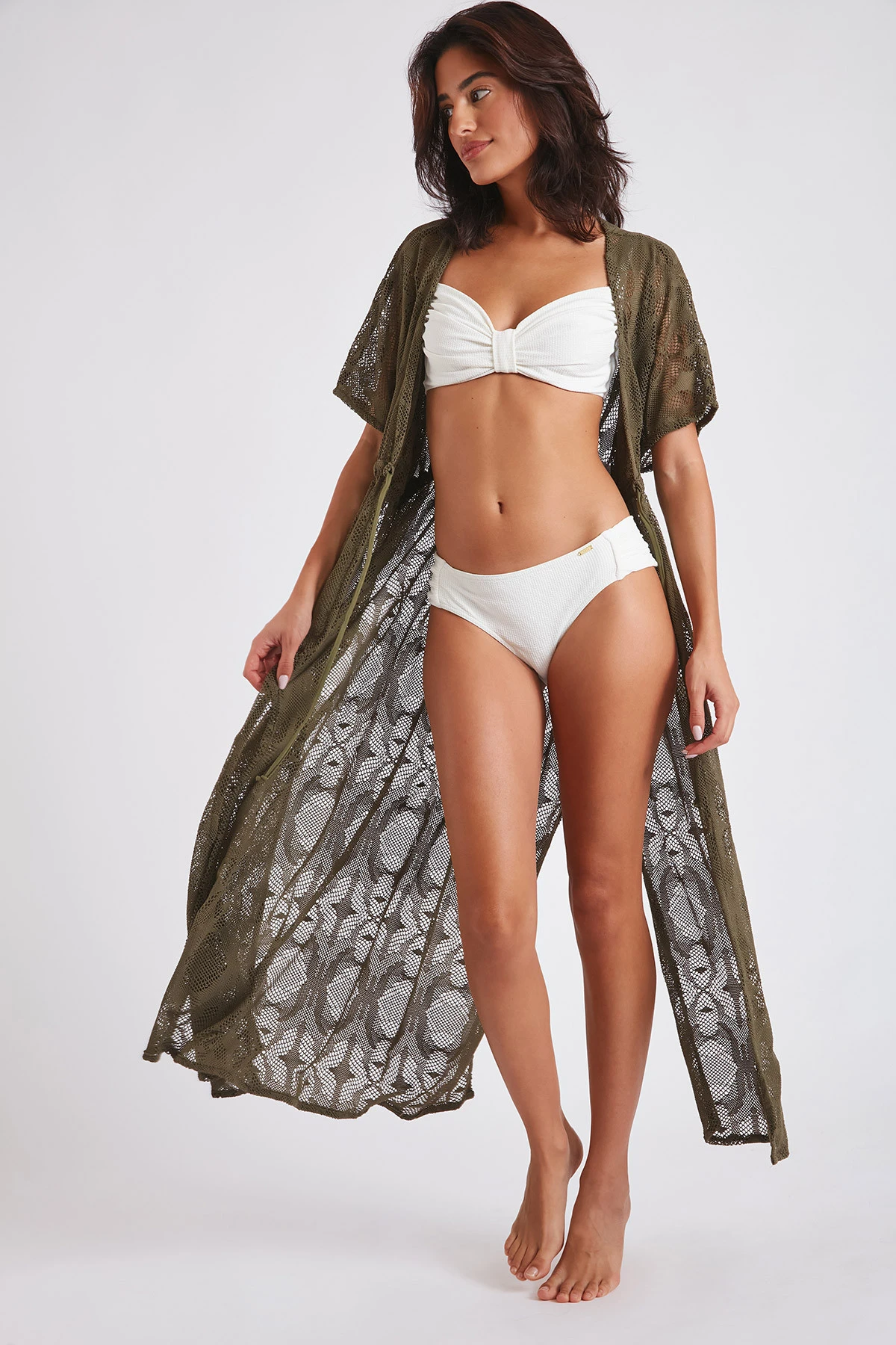 Tunique De Plage Longue Kaki LIZAE VANILLIER 2 Tunique De Plage Longue Kaki LIZAE VANILLIER – Image 2