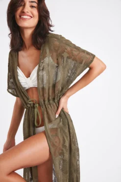 Tunique De Plage Longue Kaki LIZAE VANILLIER