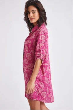 Chemise De Plage Fuchsia Imprimé Indien NOLIE VOILJAYERA -Maillots de bain femme Soldes 22e nolie voiljayer zhi53 dev5