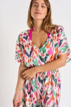 Robe écrue à Motifs AKYRA COTMAKASSAR -Maillots de bain femme Soldes 23e akyra cotmakass zhv11 dev2
