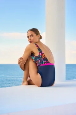 Maillot De Bain 1 Pièce Marine à Imprimé GEORGIA CARTAGENA -Maillots de bain femme Soldes 23e georgia cartage zhs06 amb