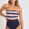 Maillot De Bain 1 Pièce Bustier Marine à Rayures ISABEL BERKANE