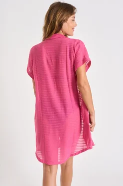 Chemise Rose Fucshia PALACA SOLOBEACH -Maillots de bain femme Soldes 23e palaca solobeac lhy33 dos