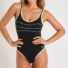 Maillot De Bain 1 Pièce Femme Uni Noir Livia ANCOLIE LAVANDOU