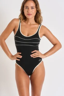 Maillot De Bain 1 Pièce Femme Uni Noir Livia ANCOLIE LAVANDOU